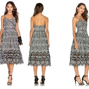 Elliatt Paradise Black + White Lace Midi Dress Sz XS NWOT